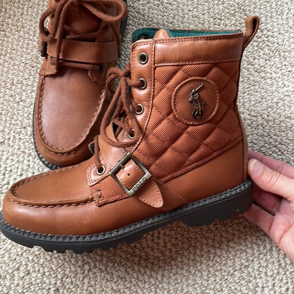 Polo Ralph Lauren Boots Leon Lace Up Buckle Big Boys 4 - Picture 12 of 16